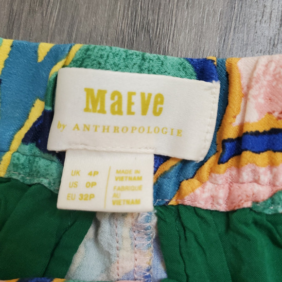 Maeve Pants 4P Anthropologie Art Wear Colorful Business Casual Satin Funky - Picture 3 of 10